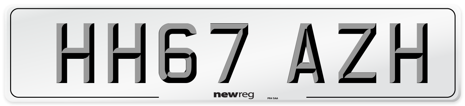 HH67 AZH Number Plate from New Reg